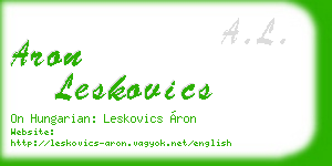 aron leskovics business card